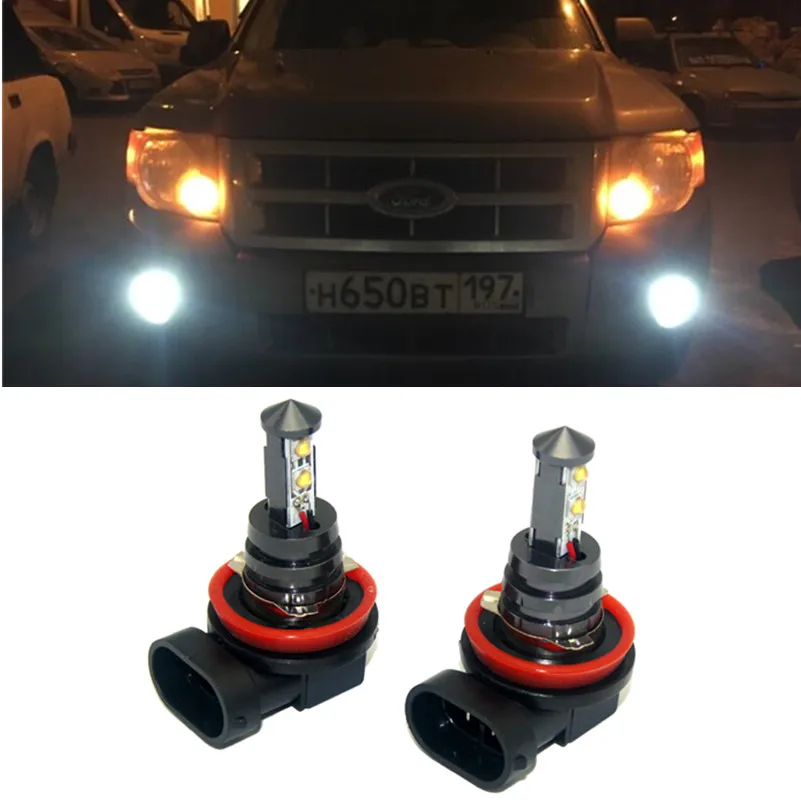 

2x H11 H8 LED Car fog lights bulb DRL For FORD MONDEO MK3 MK4 C-MAX S-MAX FOCUS 01+ FUSION Accessories
