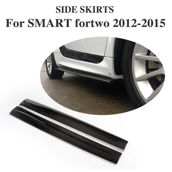 

Black Carbon Fiber Side Skirts Aprons Lips For Benz Smart Fortwo 2012-2015