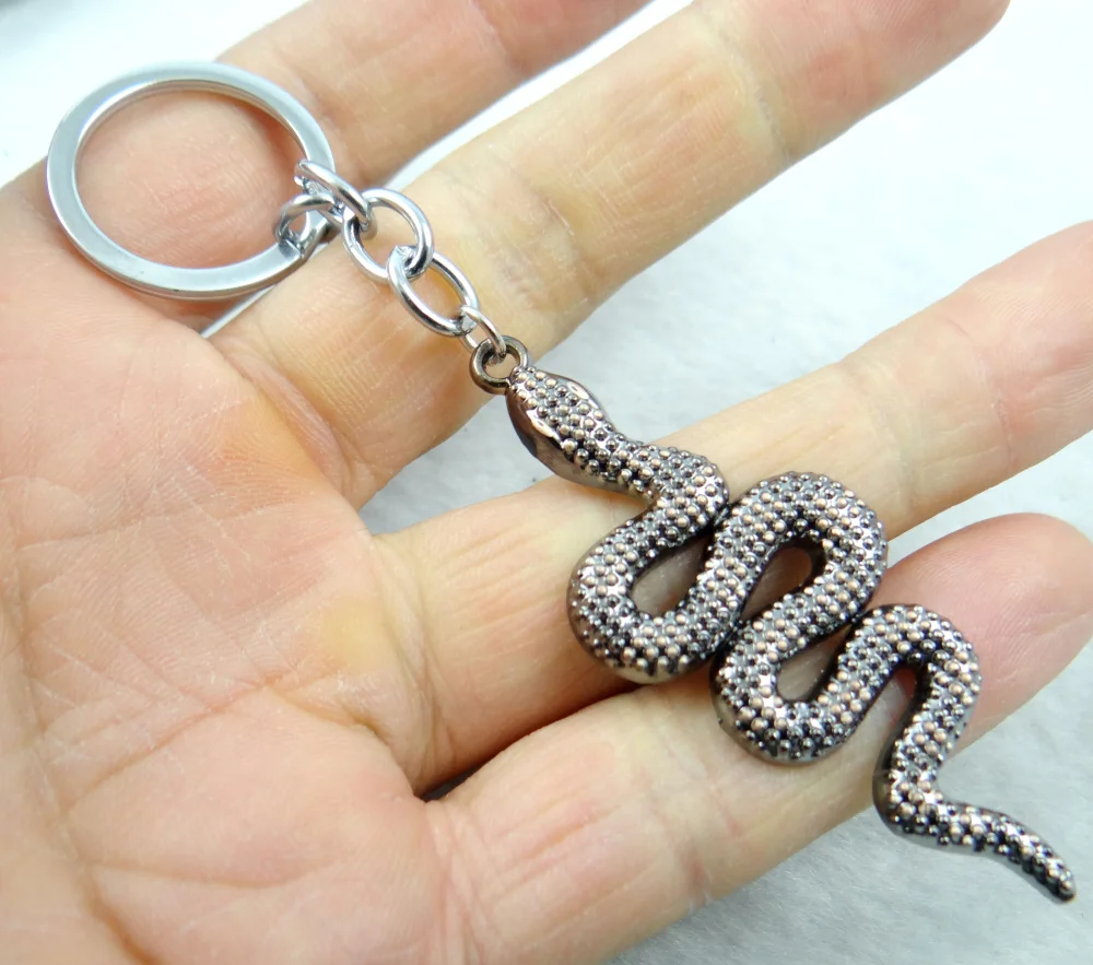 

Fashion Creative Key Chain Ring Keyring Silver snake Keychain Pendant Gift Tool Men Car Accessories Free Shipping