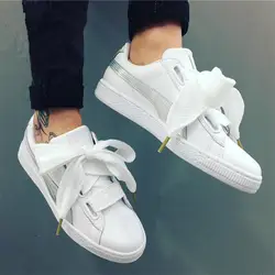 2018New поступление PUMA Fenty by Rihanna с тиснением Creeper замшевые кроссовки Для женщин бадминтон обувь размеры 36–39