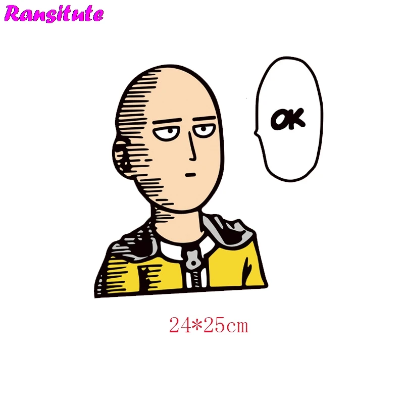 Ransitute R351 ONE PUNCH-MAN Персонализированная нашивка DIY одежда печать футболка свитер теплопередача моющаяся теплопередача