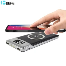 DCAE QI Wireless Charger Power Bank 10000mah Digital Display Dual USB External Battery Powerbank for iphone
