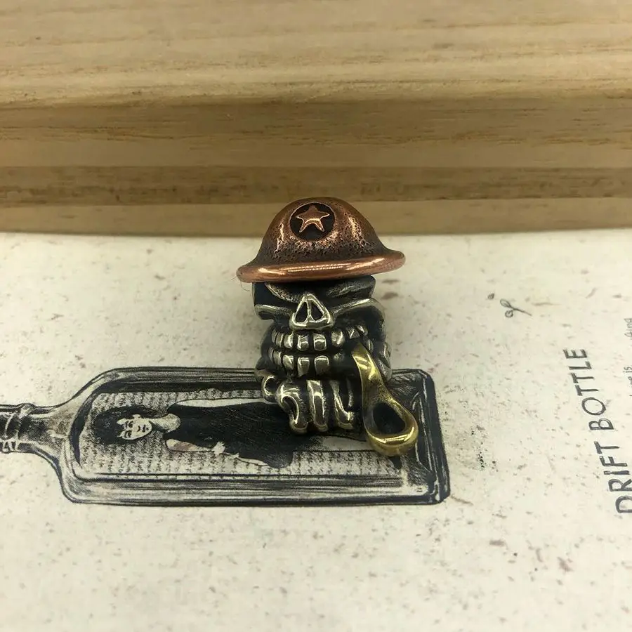EDC Инструменты Нож бисер Медный Круглый колпачок труба Череп Бусы на шнурок Паракорд Нож многофункциональный брелок кулон#109
