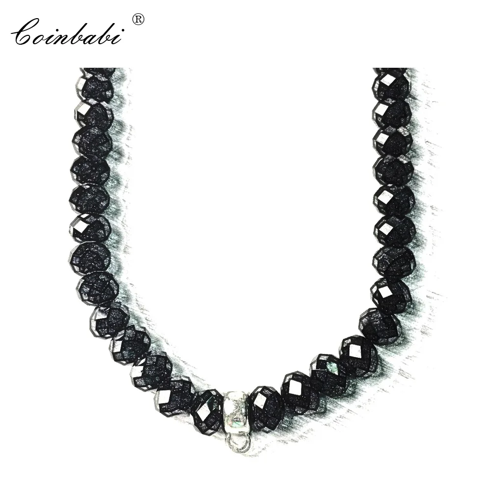 

Necklace Black Crystal Trendy Gift For Women & Men, Europe Style Soul Jewelry 925 Sterling Silver Fashion Jewelry Wholesale