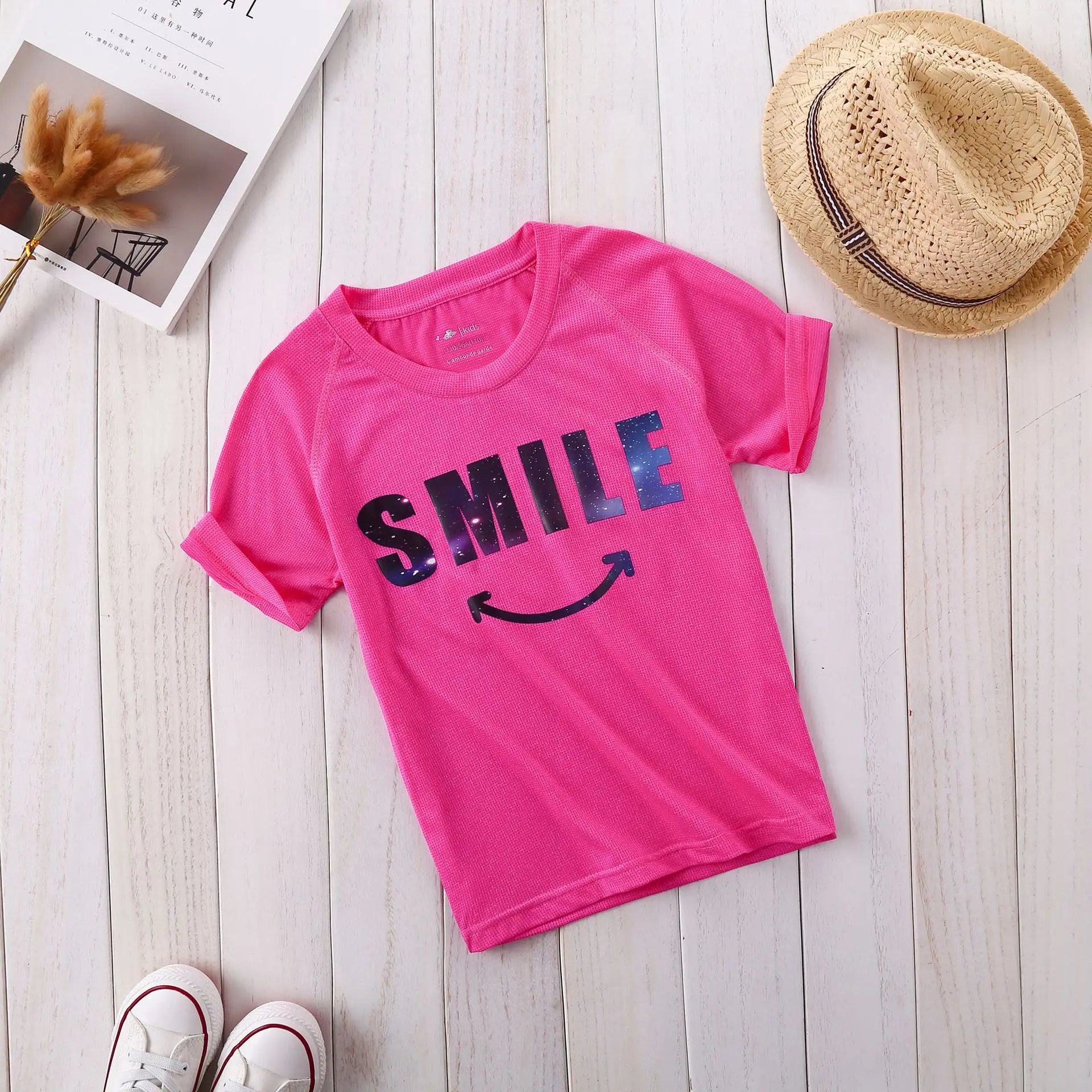Summer Sports Function Children Top Tees Fast Drying Elasticity Hygroscopic Anti-UV Outfits Boys T-shirts For 4-13 Years old