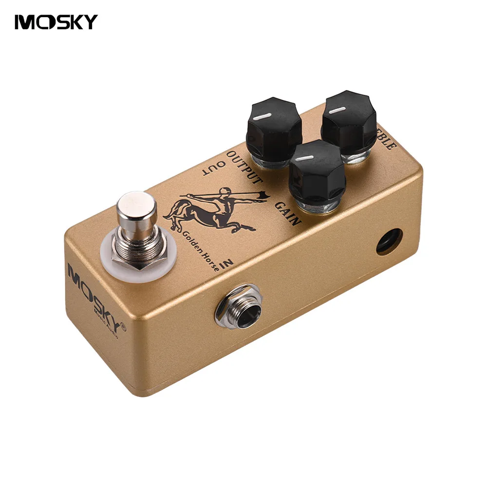 Golden MOSKY серебристый/золотой конь гитарная педаль овердрайв Boost гитарный эффект педаль полностью металлический корпус True Bypass 2 цвета на выбор - Цвет: Golden