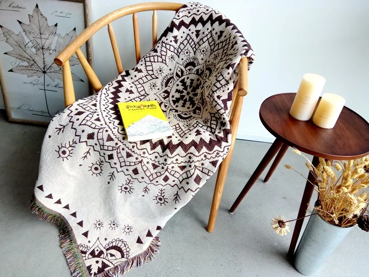 

Mandala Sofa Throw Blanket Boho Knit Chair Sofa Cover Towel Bohemian Carpet Table Cloth Cotton Plaids Bedding CoverTapestry