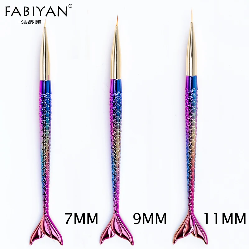 

Nail Art Brush Liner Line Stripe Fish Tail Gradient Pen Design Tip Painting Drawing Manicure Acrylic UV Gel Polish Tool 7/9/11mm