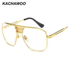 Kachawoo квадратные очки оправа Мужские аксессуары модные высококачественные металлические оправа с прозрачными линзами золотые оправы для очков мужские