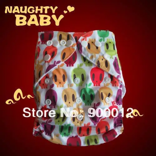 

Free Shipping-Printed Colors Baby Nappies Baby Reusable Cover With Microfiber Insert Cloth Diapers 50 diapers+ 100 inserts