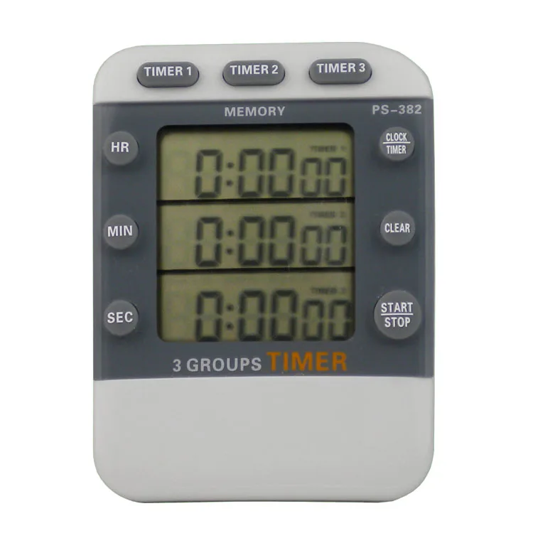 382 three channel countdown timer Laboratory reminder stopwatch clock