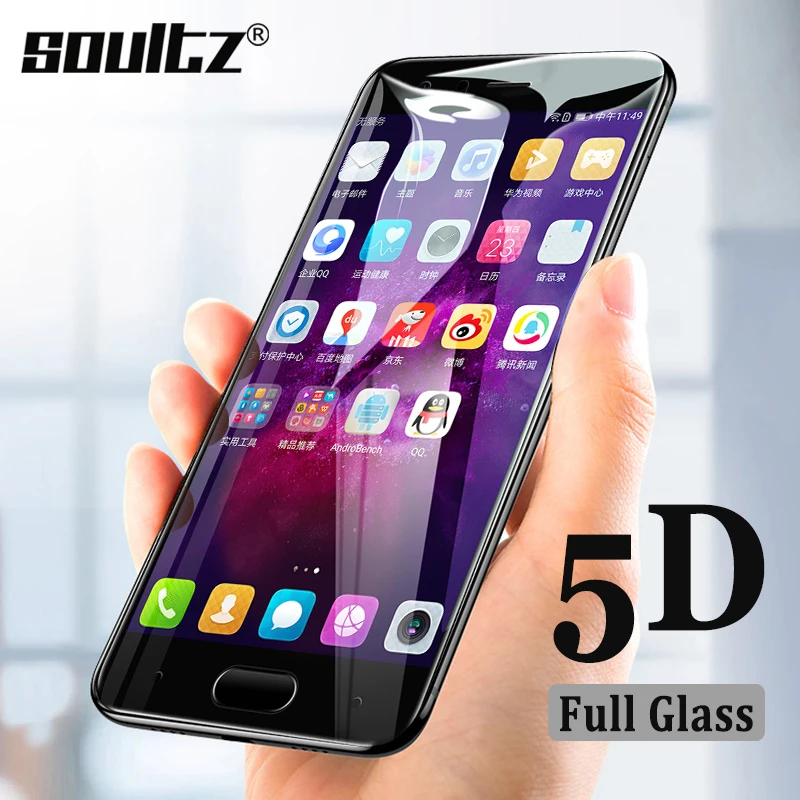 Защитное стекло Soultz 5D закаленное с изогнутыми краями для Huawei honor 9 Lite 7A 8X 9N 9i 8 10