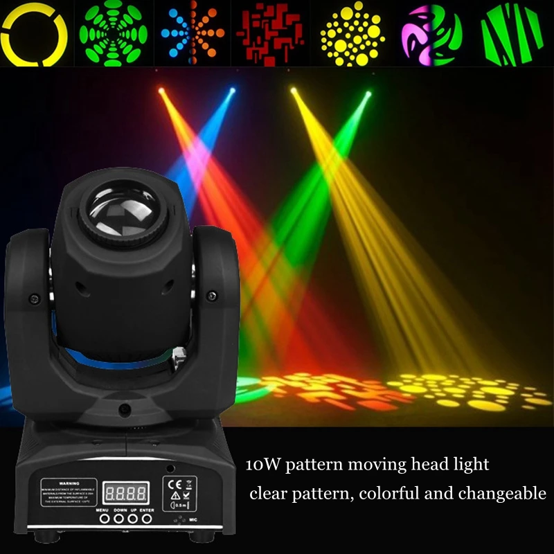 

10W / 30W Mini DMX512 Professional 9/11 CH Moving Head Light RGBW LED Patterns Stage Lights Party Disco Show DJ Lighting