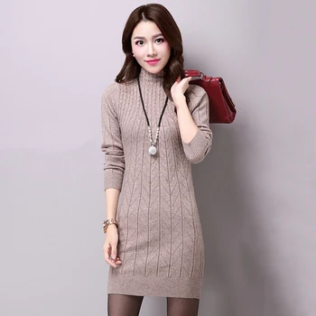 

Knitted Sweater Womens New Fashion Half Turtleneck Slim Twist Long Women Sweaters and Pullovers Pull Femme Vestidos Femininos