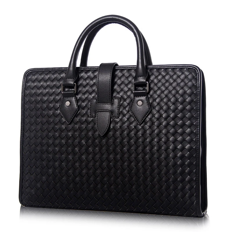 2019 Tablet Briefcase Single shoulder Woven Business Bag Handbag Men Genuine Leather Bag bolso hombre 2019 Tablet Briefcase Single shoulder Woven Business Bag Handbag Men Genuine Leather Bag bolso hombre