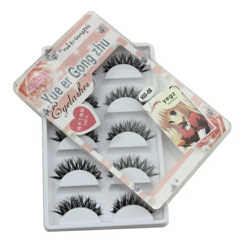 

5 Pairs 3D Soft False Eyelashes Natural Messy Eyelash Faux Mink Hair Crisscross Wispy Fluffy Lashes Extension Eye Makeup Tools