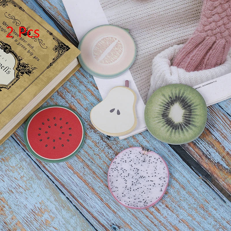 2 Pcs Fruit Memo Pad Sticky Notes Notepad Bookmark Paper Sticker Office Supply hot | Канцтовары для офиса и дома