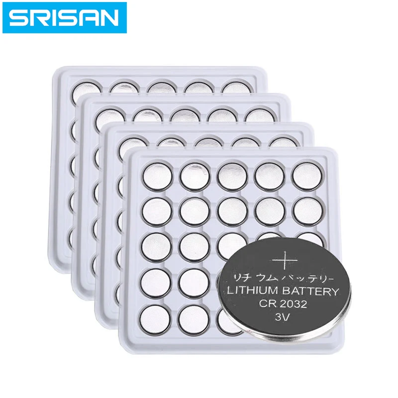 

100pcs 3V CR2032 Lithium Button Cell Battery BR2032 DL2032 ECR2032 CR2032 5004LC KCR2032 EE6227 Coin Cell Batteries For Watch