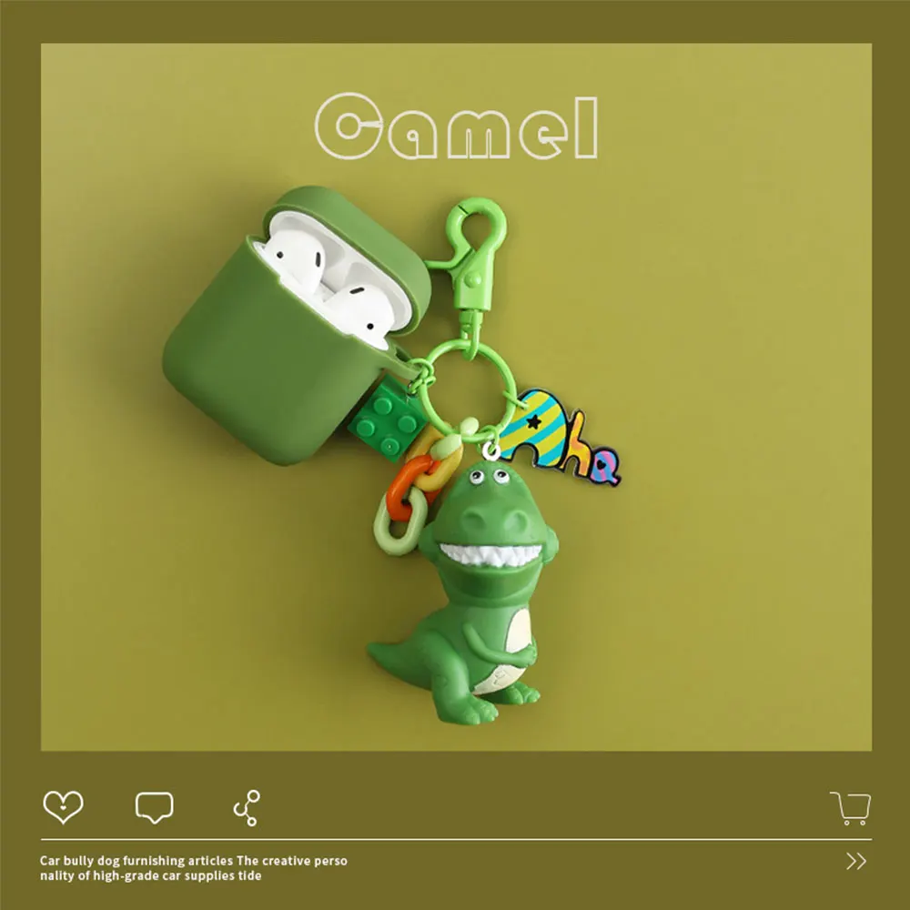 Cute Toy Story Rex Зеленый Динозавр Хэмм Свинья силиконовые чехлы для Apple Bluetooth наушники Airpods Чехол Air Pods 2 Acessorios