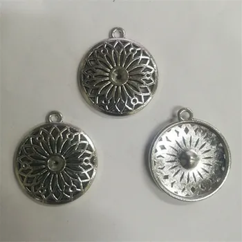 

NCRHGL High quality round hollow pendants charms making necklace bracelet clothes diy jewelry retro findings accessories 20pcs