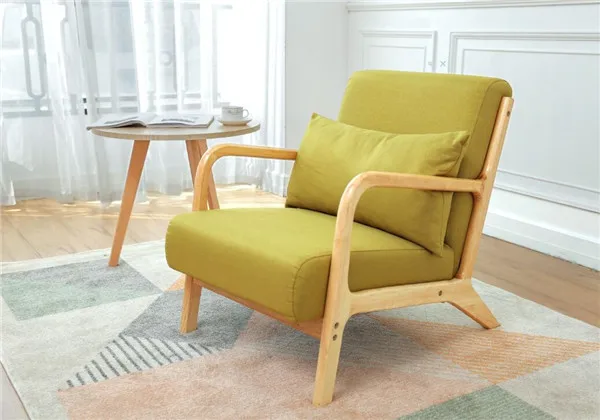 Кресло для отдыха, современное кресло с деревянным каркасом для отдыха, одноместный диван-стул для гостиной, спальни
