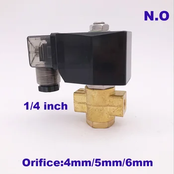 

0-7/5/3bar 2 Way Brass solenoid valve flow control 1/4" BSP 12V DC Orifice 4mm/5mm/6mm PU-04K/05K/06K NBR Normally Open valves