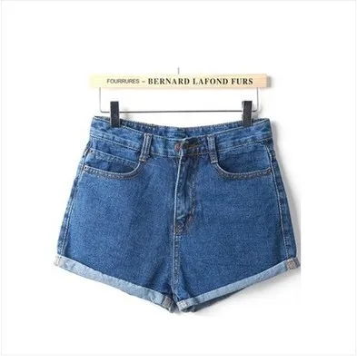 

High Waist Denim Shorts Size XL Female Short Jeans for Women 2016 Summer Ladies Hot Shorts solid crimping denim shorts