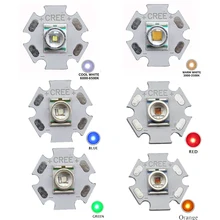 5pcs CREE XLamp XRE XR-E Q5 3W High Power LED Light Emitter Cool White / Warm White / Red / Green / Blue / Orange 16mm 20mm PCB