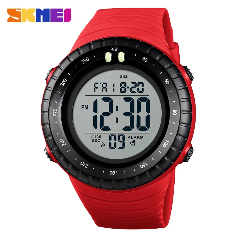 SKMEI новые модные уличные спортивные часы мужские цифровые часы многофункциональные 50 м водонепроницаемые брендовые наручные часы Relogio Masculino - Цвет: red sport watch