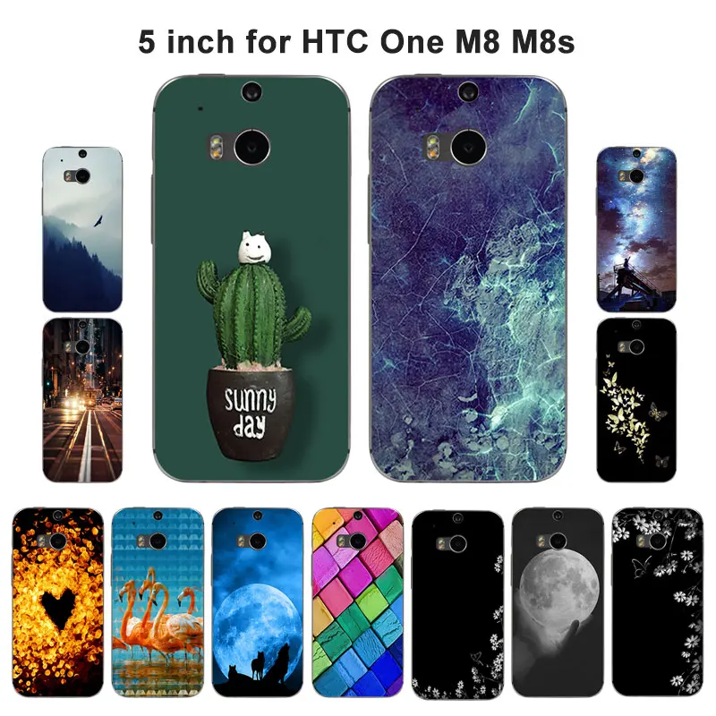 

Silicone Cover for HTC One M8 Mobile Phone Case Soft TPU Shell Cases for HTC M8 Case M 8 Grimace Pattern Thin Cover Bag