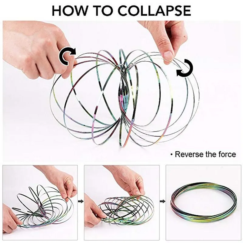 Magic Flow Ring Toys Kinetic Spring Funny Outdoor Game Spinner Mental Toys Children Antistress Decompression Toys for Adult Kids