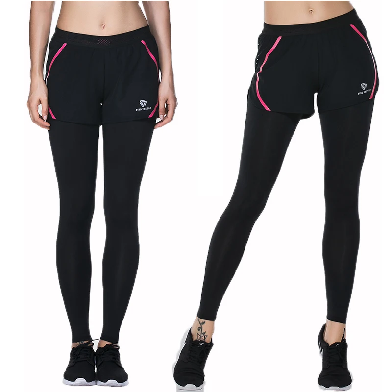 BESGO Sports Pants For Female Double Layer Tight Running Yoga Leggings