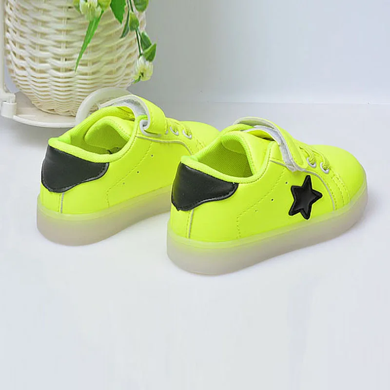 Детская обувь; светильник на липучке; популярная повседневная обувь; светящаяся обувь для бега; дышащая обувь для мальчиков и девочек; светильник со звездами; Светящиеся кроссовки