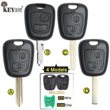 KEYECU 433MHz ID46 رقاقة استبدال مفتاح السيارة عن بعد فوب 2 زر 4 شفرة لبيجو شريك خبير الملاكم SX9 206 406 307
