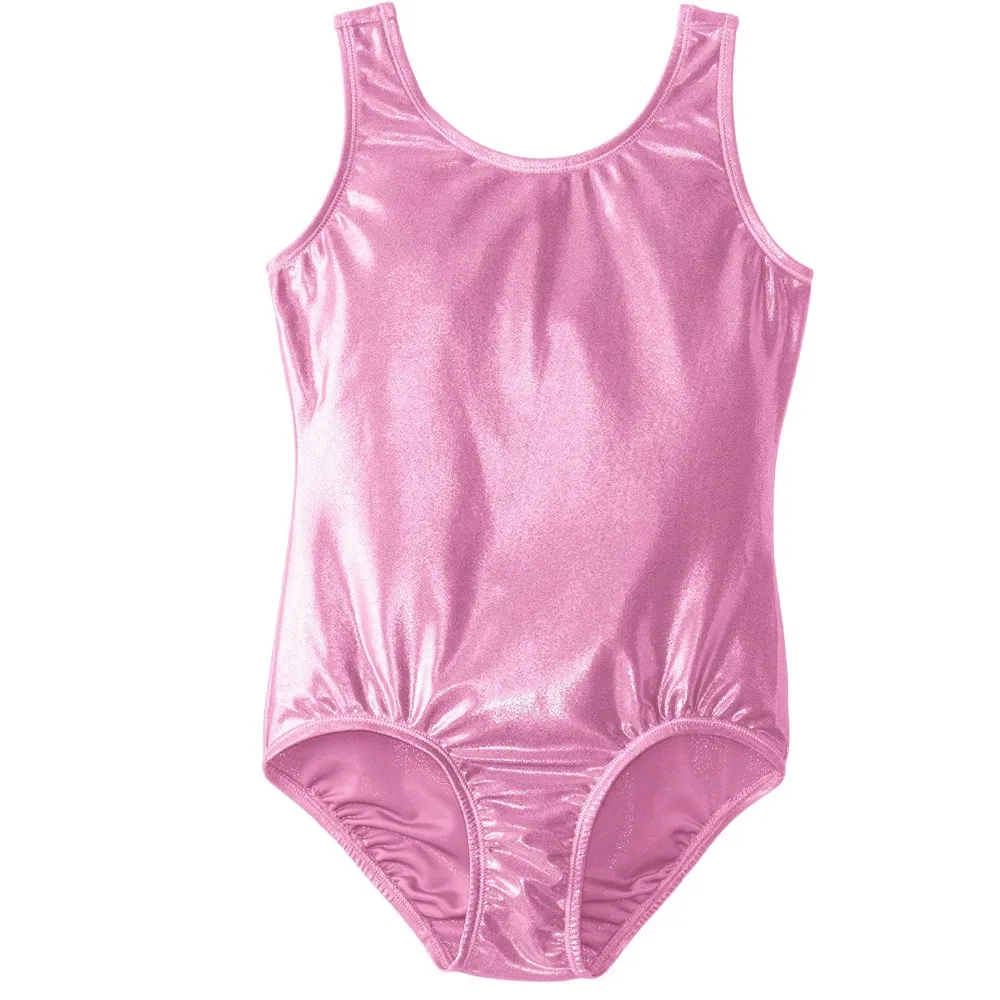 Speerise Ragazze Bambini Shiny Metallic Spandex Ginnastica Danza Senza Maniche Body Dancewear Bambino Serbatoio Sparkle Body