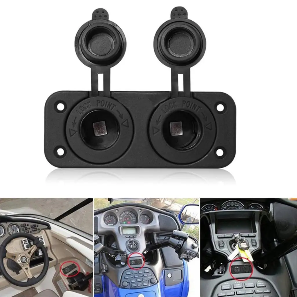 

12V Black New Arrival Dual 2 Socket Splitter Car Auto Cigarette Lighter Charger Adapter Dewtreetali