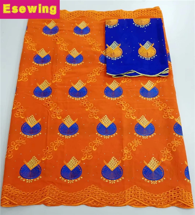 

2019 Swiss Voile Lace In Switzerland Match Net lace Headties Cotton Material Orange Lace Fabric With Stones African Lace Fabric