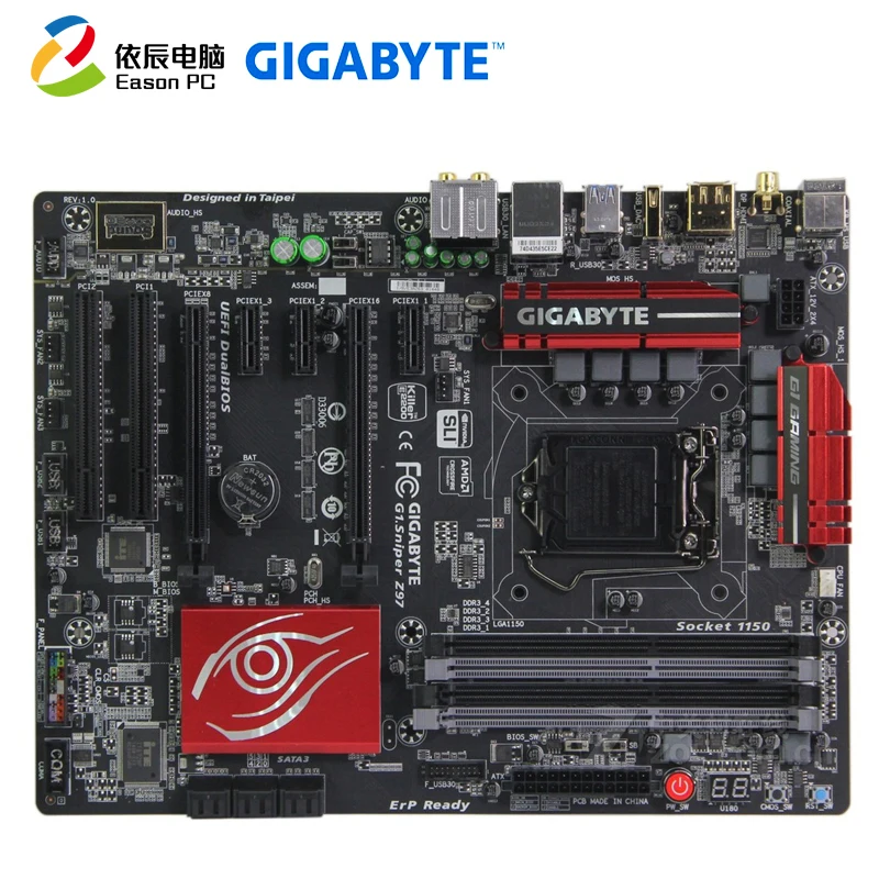 

GIGABYTE GA-G1.Sniper Z97 desktop motherboard LGA1150 i3 i5 i7 DDR3 USB3.0 32G ATX