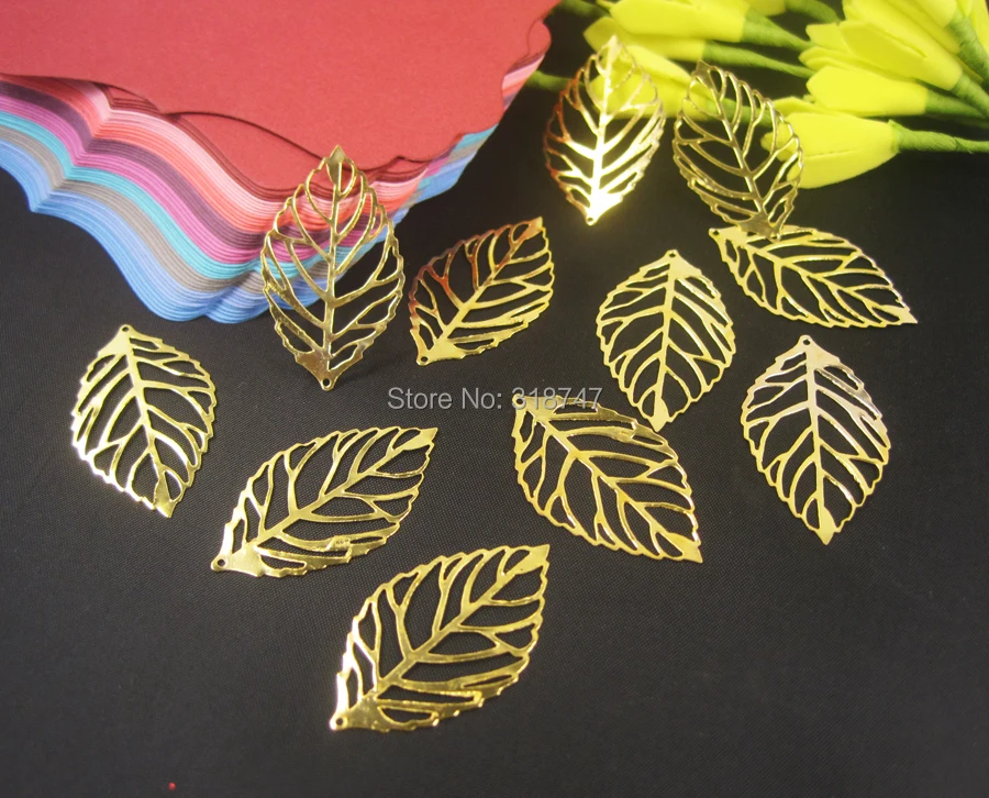 Металлические золотые маленькие листья материалы для самостоятельного изготовления украшений G1111