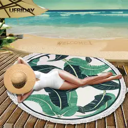 Ufriday охлаждения Полотенца Palm Оставить, пляжные Полотенца с кисточкой большая салфетка De Plage Для ванной Полотенца солнцезащитный крем