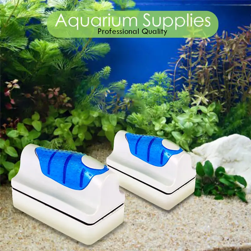

Magnetic Aquarium Fish Tank Brushes Floating Clean Glass Window Algae Scraper Cleaner Brush Plastic Sponge Accessories Tools