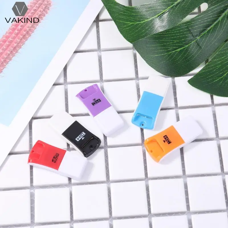 5Pcs USB2.0 Card Reader USB 2.0 Memory Cards Reader Cardreader for Micro SD TF Card Laptop Computer Accessories Color Random