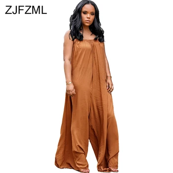

Spaghetti Strap Casual Rompers Womens Jumpsuit Strapless Backless Loose Wide Leg Bodysuit Summer Sleeveless One Piece Overall