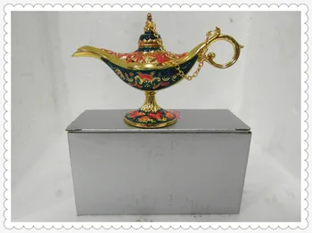 

15cm Cloisonne Carving Flower painting red mix Color pot 2PCS Russian tea Pot Al-addin Pakistan lamp Decoration BRASS Silver