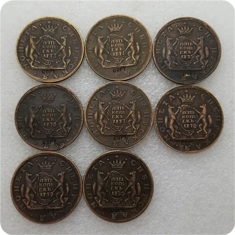 1764-1780 Россия 5 копеек Монета КОПИЯ памятные монеты-копия монеты медаль коллекционные монеты