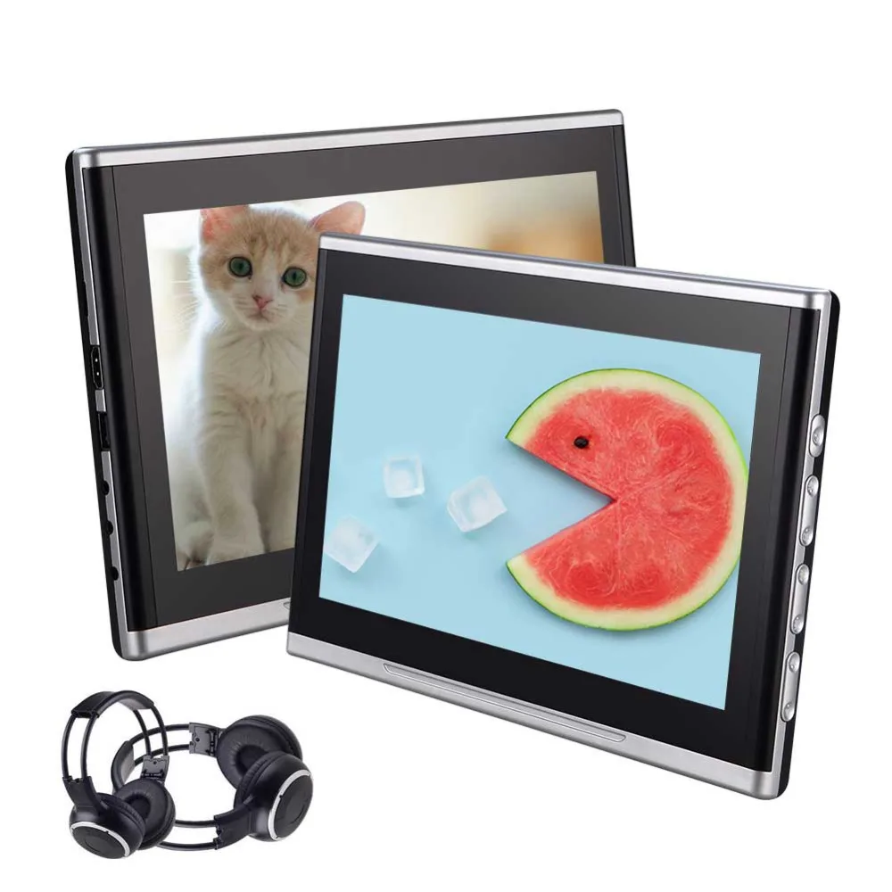 10.1'' Dual Screens Portable DVD Players with Specail Power Cables Car Backseat Entertainment
