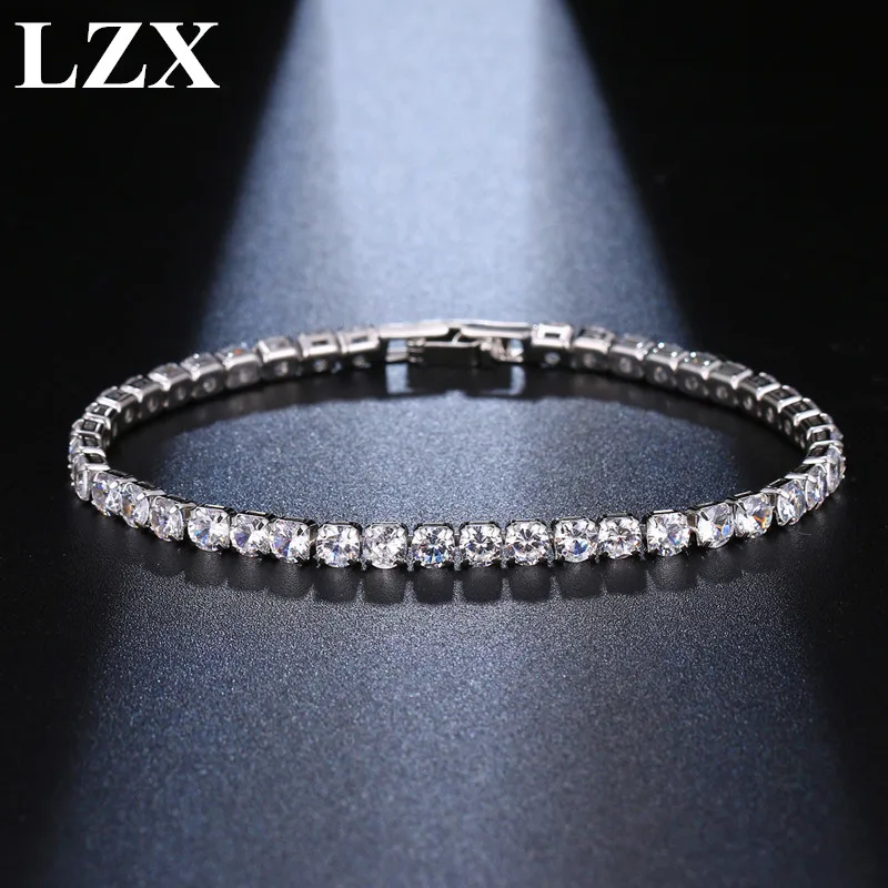LZX мода 5 цветов кристалл браслет кубического циркония камень браслеты и для женщин вечерние украшения Pulseras Mujer