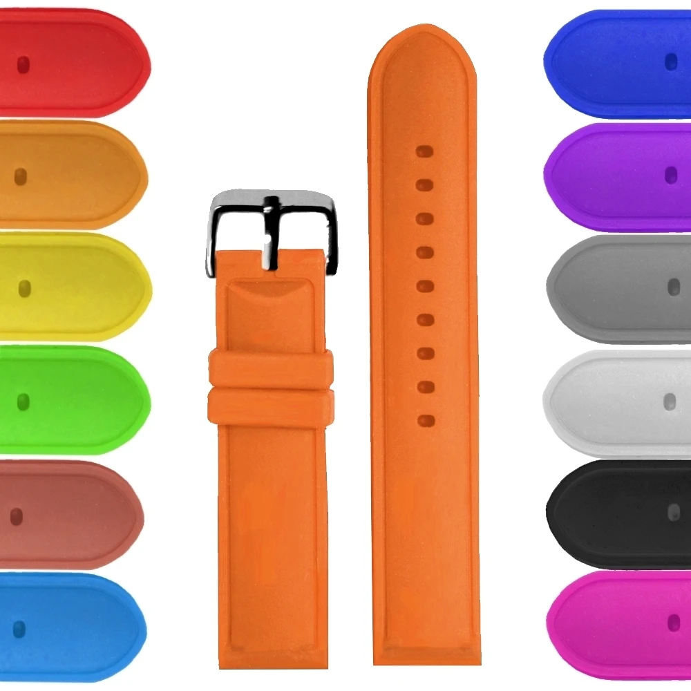 

20mm Papaya Oragne Color Silicone Jelly Rubber Unisex Ladies Men Watch Band Straps WB1087H20JB Gifts