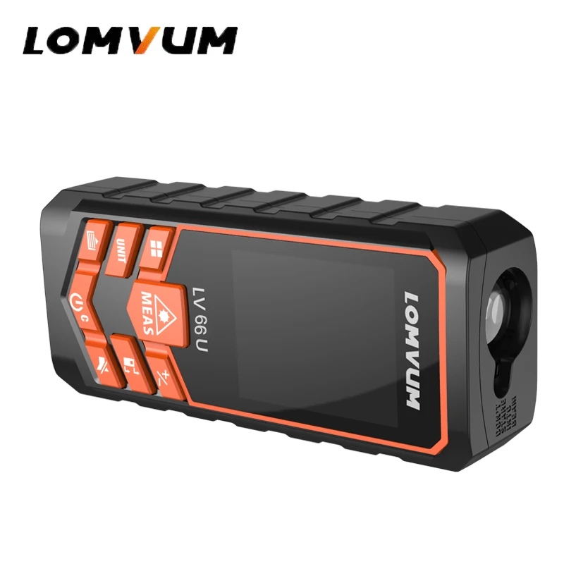 LOMVUM Laser Rangefinder Handhold Digital Laser Distance Meter Electrical Level Tape Laser Distance Measurer 40M-120M LV 66U