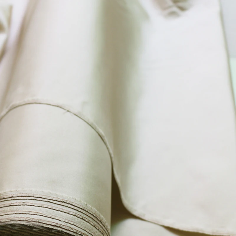 100cm*140cm Elegant beige silk taffeta fabric yarn dyed pure silk wedding evening gown material